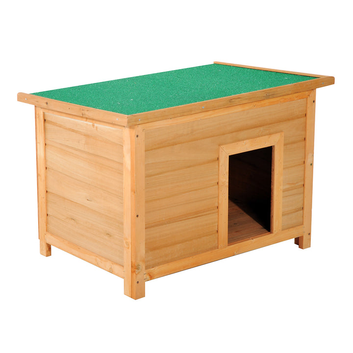 Pawhut 85cm Elevated Dog Kennel Wooden Pet House Outdoor Waterproof | Aosom UK