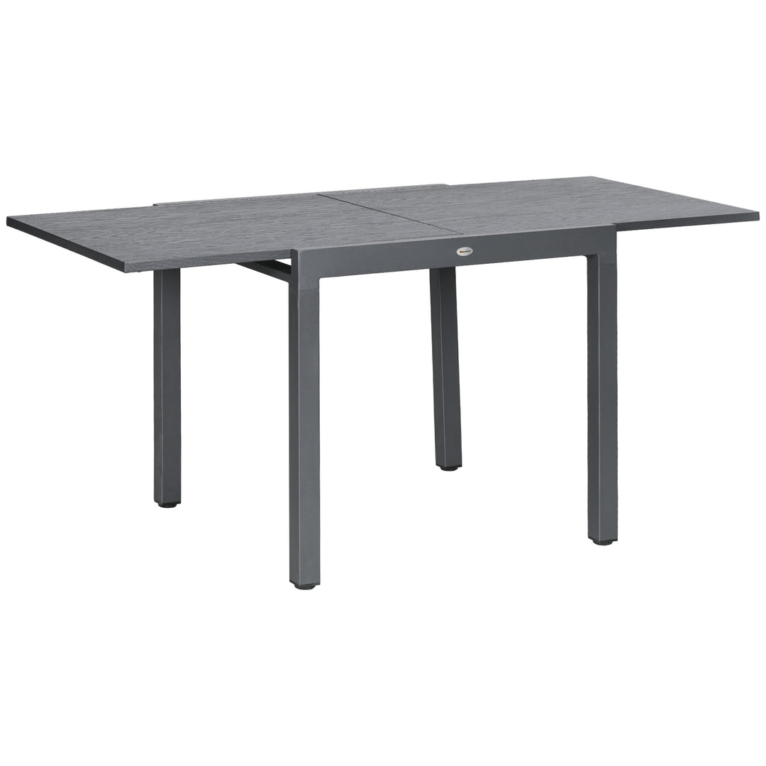 Aluminium and Steel Expanding Six-Seater Garden Table - Grey