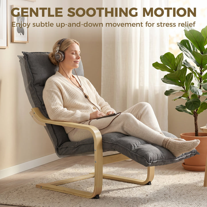 Modern Accent Chair, Leisure Lounge Chair Armchair with Footrest, Plus