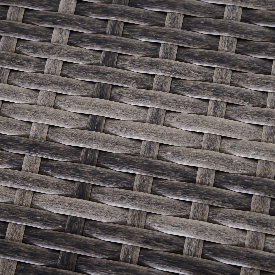 MCL 3PC Rattan Garden Furniture Storage Sofa Set 4 Seater Wicker Coffee Table Conservatory Sun Lounger Reclining Set Outdoor Weave with Cushion Grey