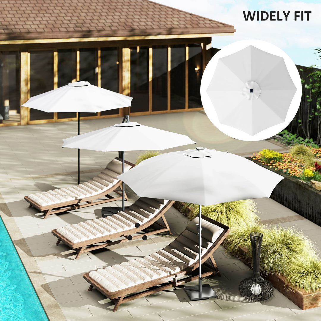 3 m Replacement Parasol Canopy with Top Vent, UPF 50+ Garden Parasol Replacement Canopy, 8 Rib Parasol Cover Replacement Fits Various Frames, Cream