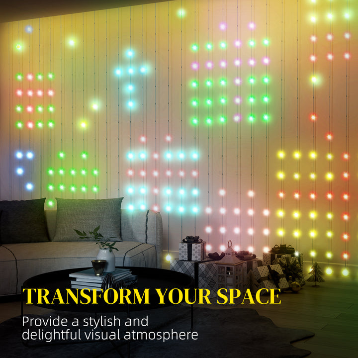LED Curtain Lights, Smart Curtain Fairy Lights Plug In, Colour Changing Wall Lights with Remote, App, Dynamic DIY Hanging Window String Lights for Bedroom Living Room, 3x3(m), 400 RGBIC LED