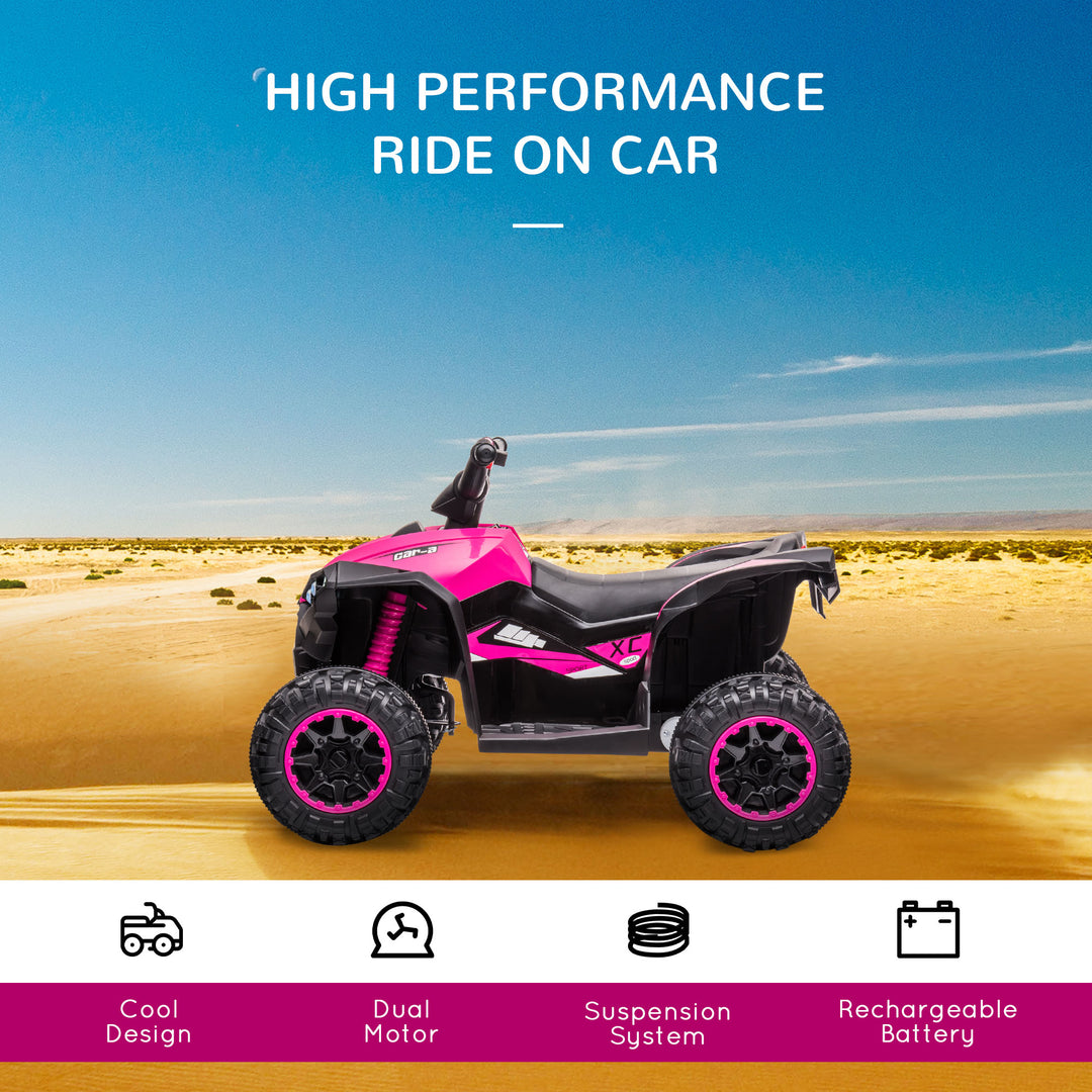MCL 12V Ride-On Quad Bike w/ Music, Horn, for Ages 3-5 Years - Pink
