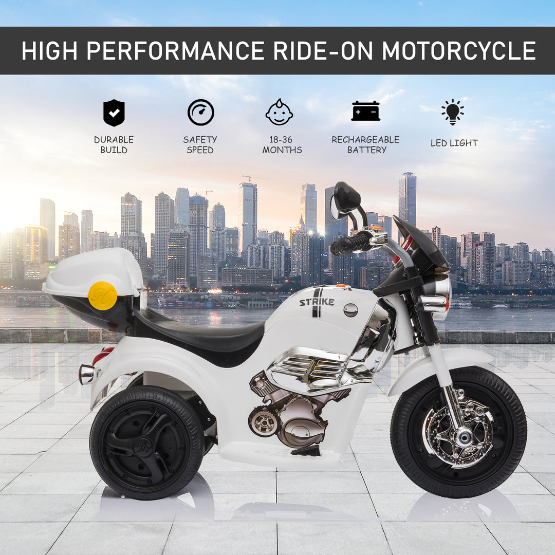 HOMCOM Kids 6V Battery PP Motorcycle Ride On Trike w/ Lights Music Horn 18