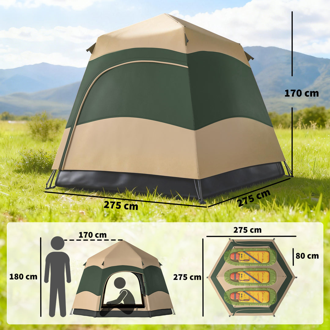 Double Layer Instant Pop Up Tent with Rainfly, Portable Camping Shelte