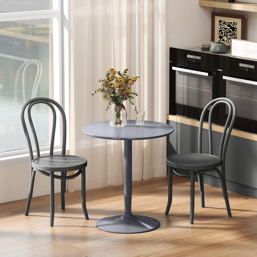 75H x Φ70cm Two-Person Minimalistic Dining Table - Grey