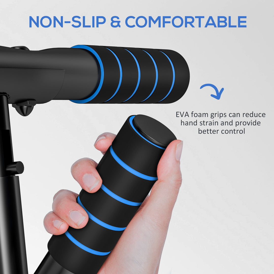 SPORTNOW Pull-Up Bar, No-Drilling Chin-Up Bar, Push-Up Stand with Resistance Bands, Padded Handles for Home Gym Exercise, Blue