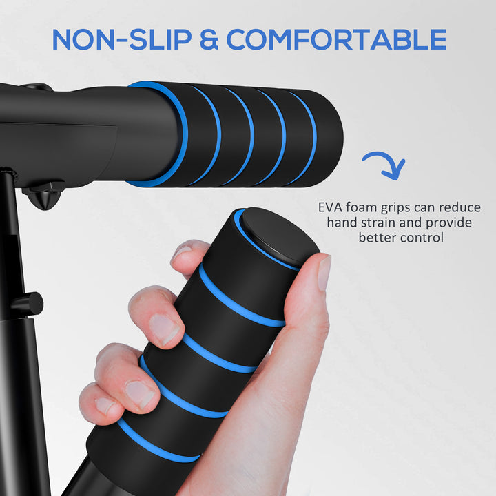 SPORTNOW Pull-Up Bar, No-Drilling Chin-Up Bar, Push-Up Stand with Resistance Bands, Padded Handles for Home Gym Exercise, Blue