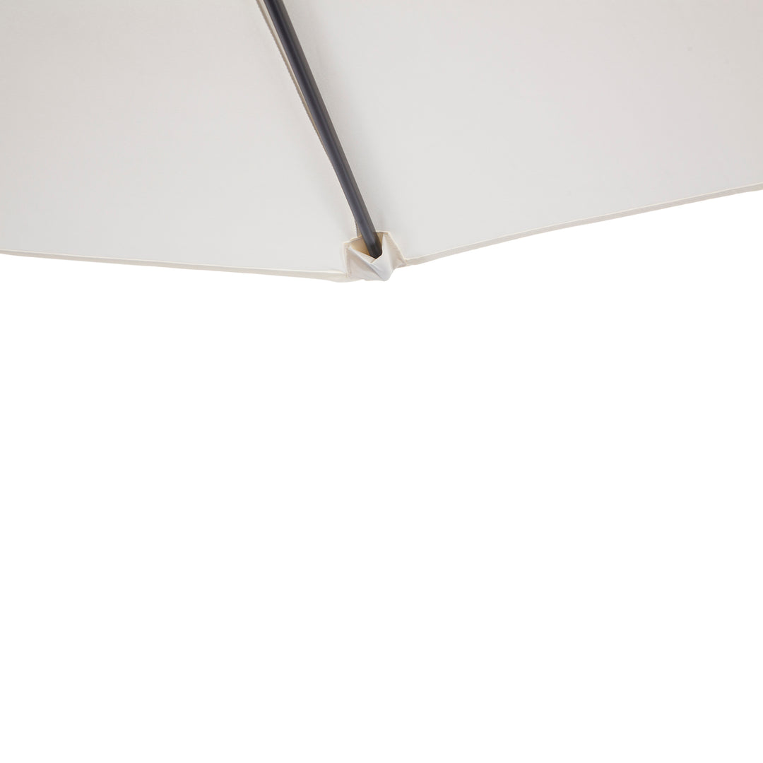 2.7m Garden Half Parasol, Outdoor Balcony Umbrella with 5 Steel Ribs, Patio Sun Shade, Cream White