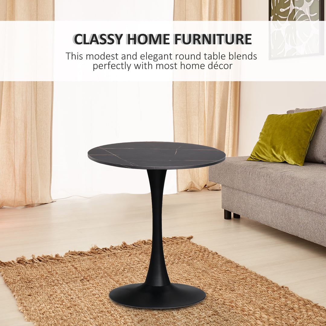 MCL Modern Round Dining Table Leisure Coffee Bistro Table with Metal Base for Kitchen & Dining Room Black
