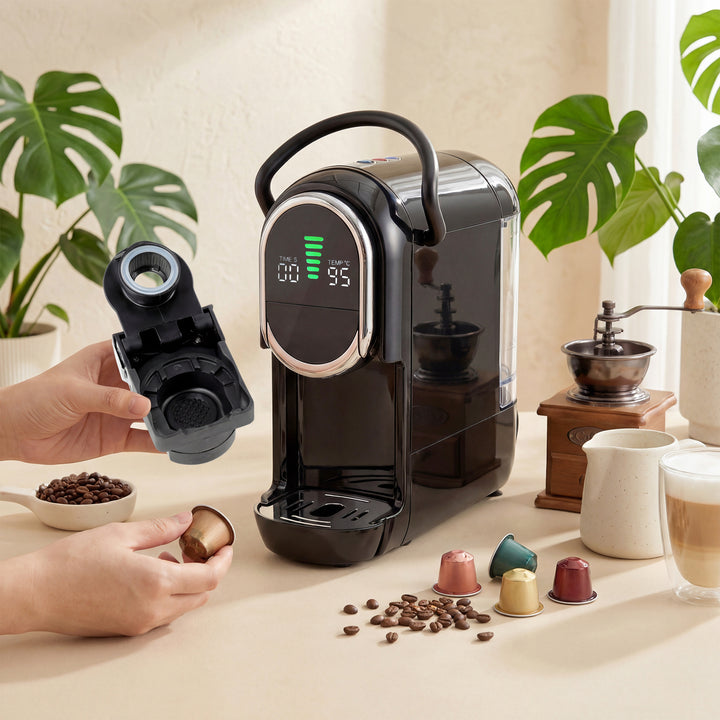 Pod Coffee Machine for Nespresso, Dolce Gusto Capsule &amp; Ground Coffee,