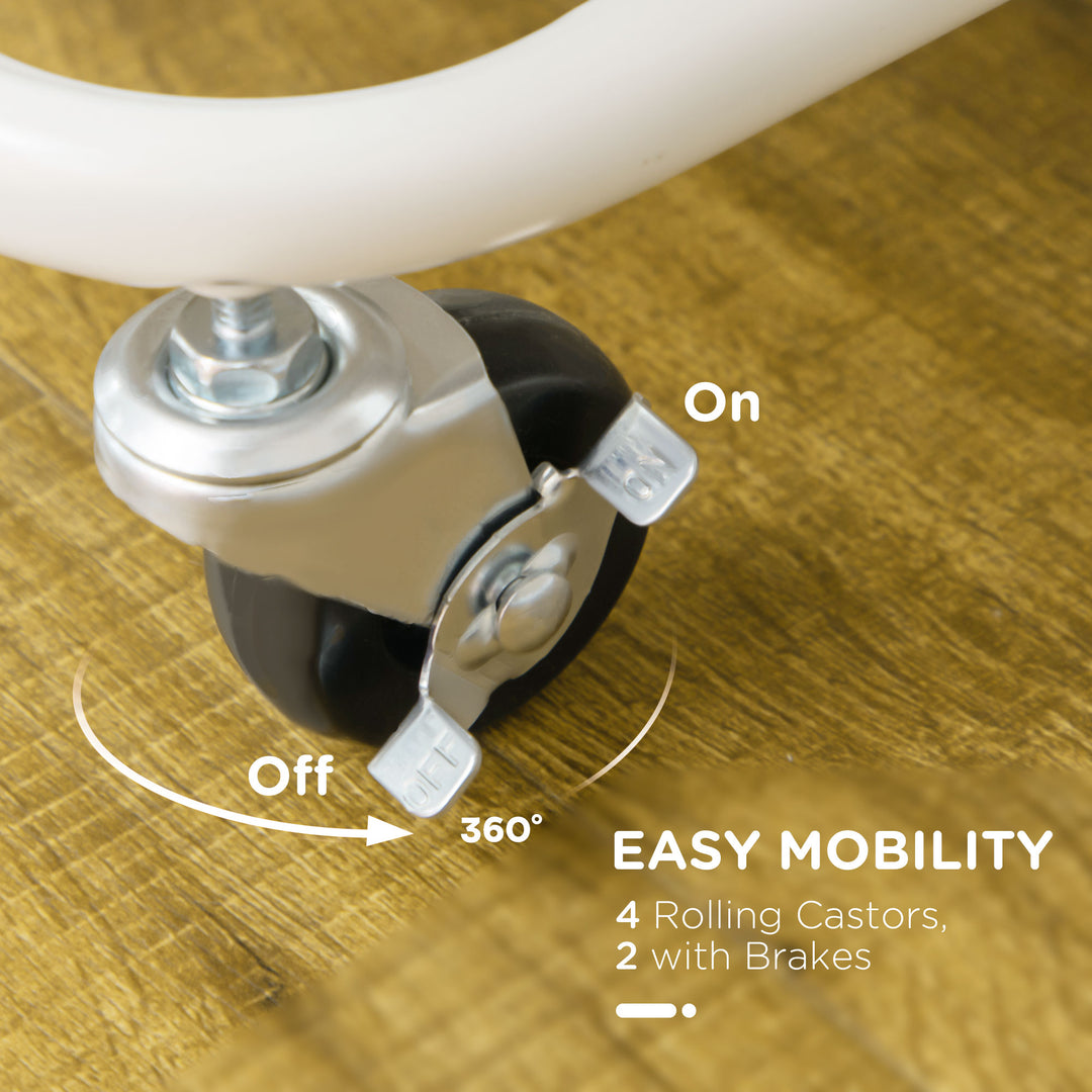 MCL Three-Tier Home Trolley, with Handle and Wheels - White