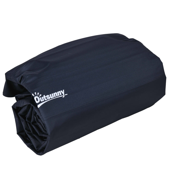 Double Inflatable Mattress, with Built-In Pump - Blue