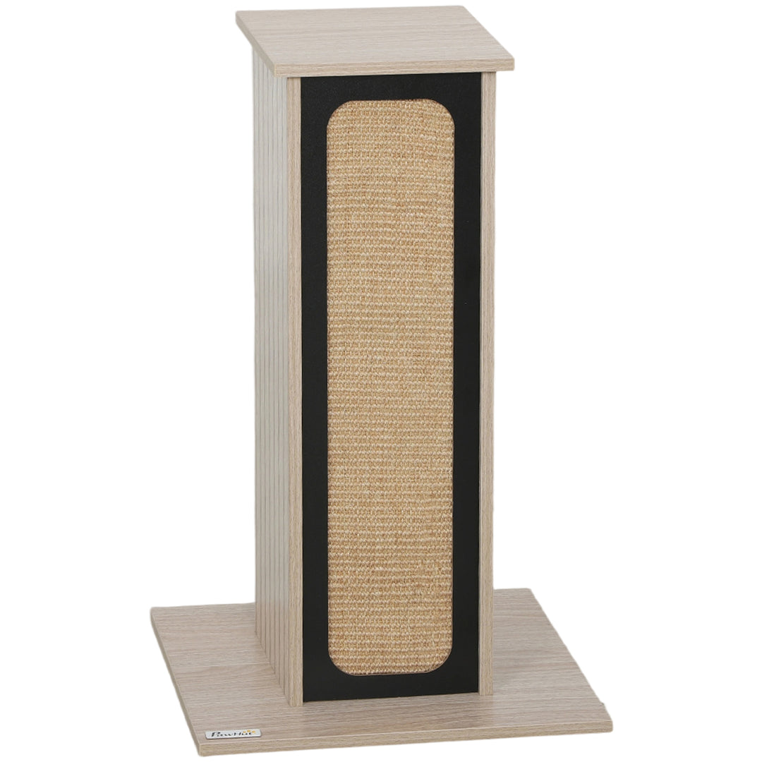 MCL 63cm Cat Scratching Post, Cat Scratcher with Replaceable Scratching Board, Top Perch, Sisal Scratch Mat, Oak