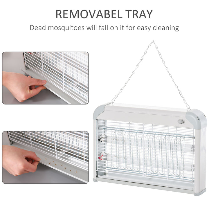 MCL Electric Fly Zapper, 20W Electric Fly Killer, Wall Hanging Bug Zapper Indoor & Outdoor Attracting Insect Mosquito Killer, Grey