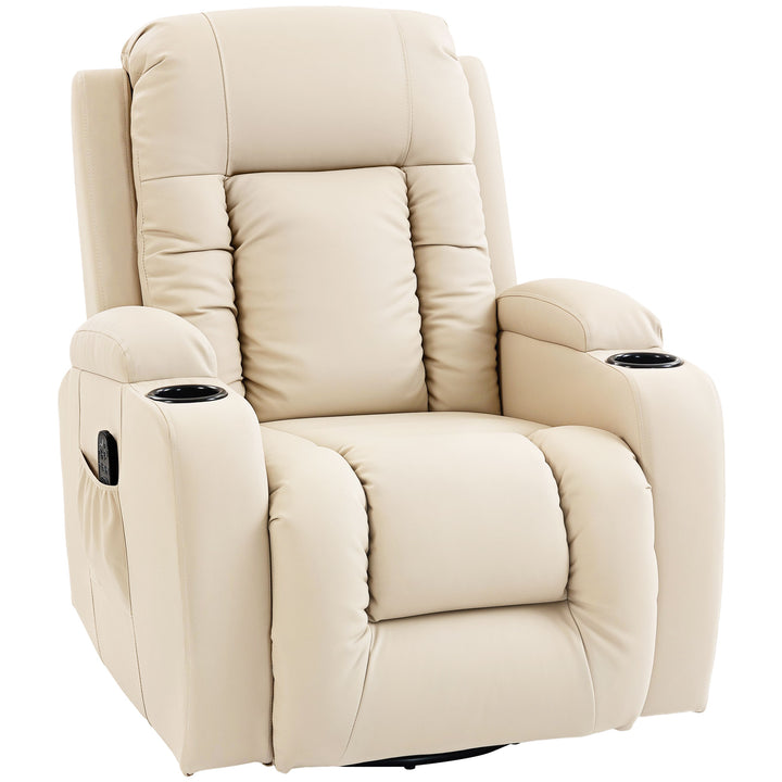 PU Leather Recliner Chair, Recliner Armchair with Extended Footrest, C