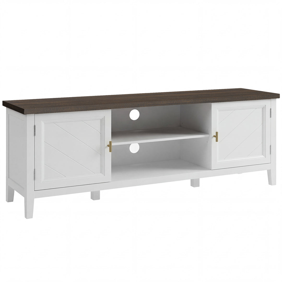 TV Unit for TVs up to 42 Inch, Farmhouse Entertainment Centre with 2 O