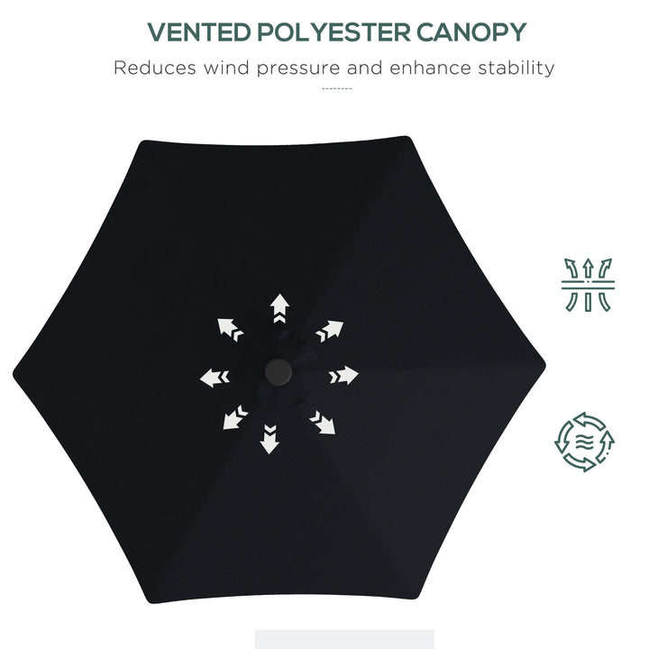 3(m) Solar LED Cantilever Parasol - Black