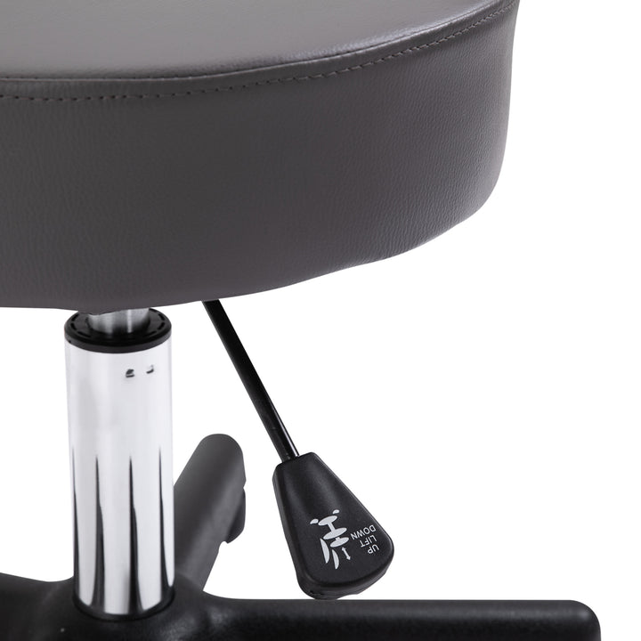 MCL Beautician's Swivel Salon Chair w/ Padded Seat Back 5 Wheels Adjustable Height Salon Hairdressers Tattoo Spa Rolling Cushion Professional 35cm Grey