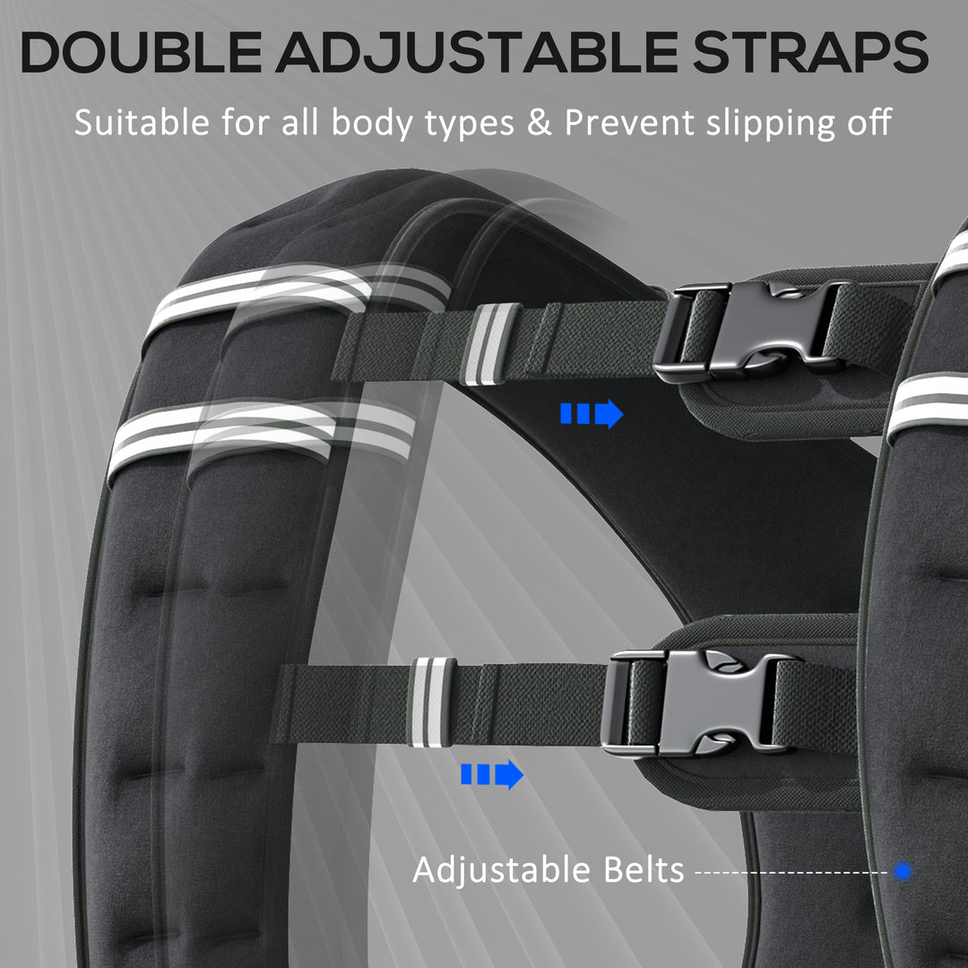 8KG Weighted Vest, Running Weight Vest with Adjustable Strap, Convenient Pocket and Reflective Strips for Men and Women