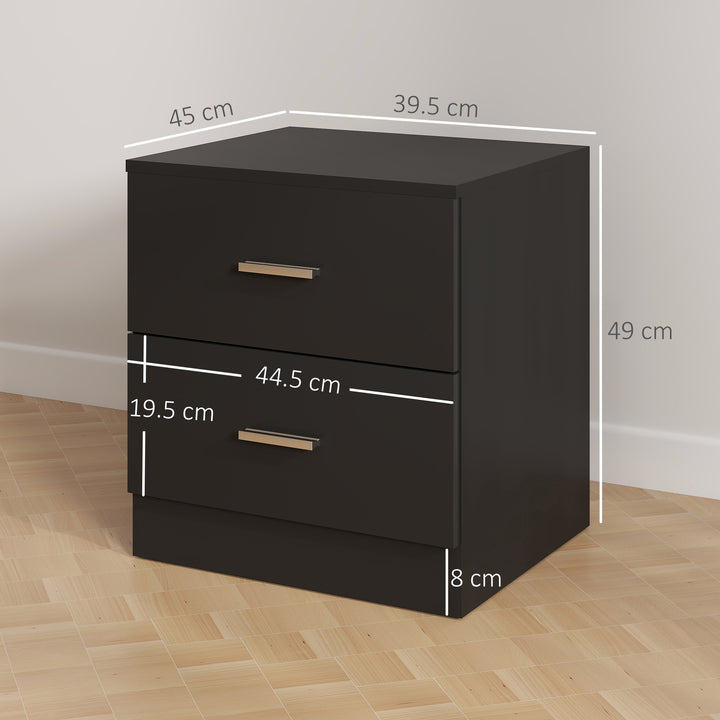 Modern Bedside Table, Beside Cabinet with 2 Drawers, for Bedroom, Livi