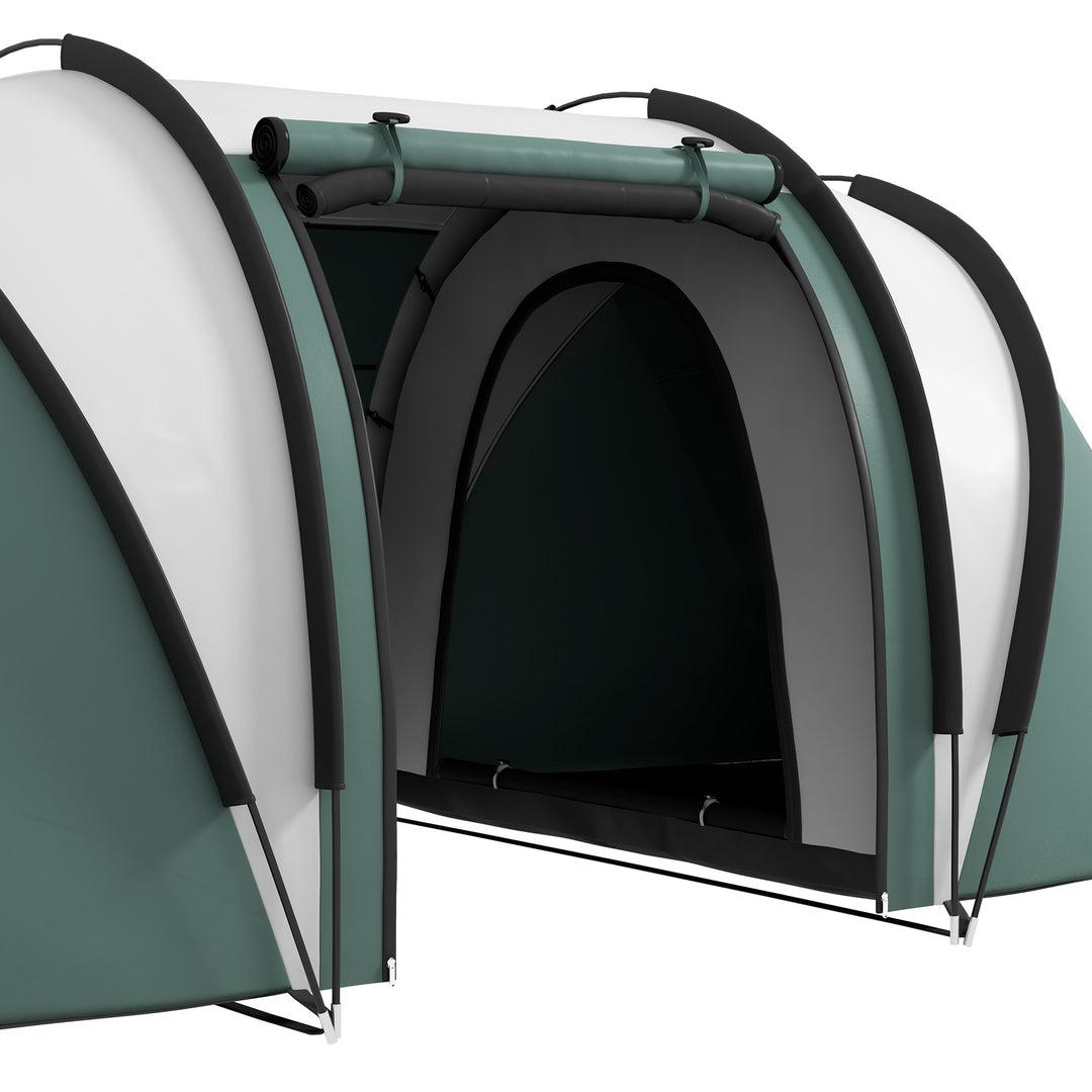 Two-Man Tent, with Bedrooms, Living Room and Canopy - Dark Green