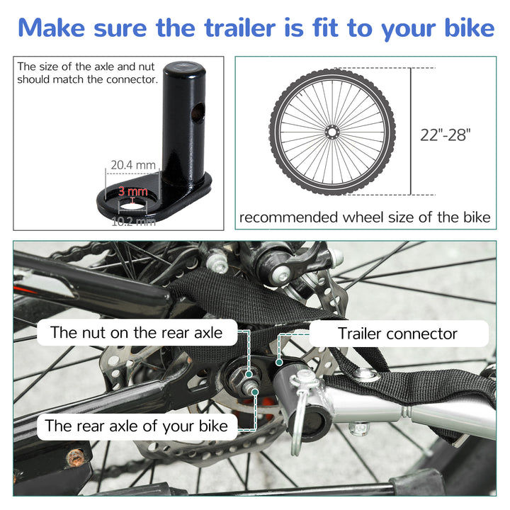 2 Seat Bike Trailer Bicycle wagon for Kids Child Steel Frame Safety Harness Seat Carrier Hitch Coupler Blue White 130 x 76 x 88 cm