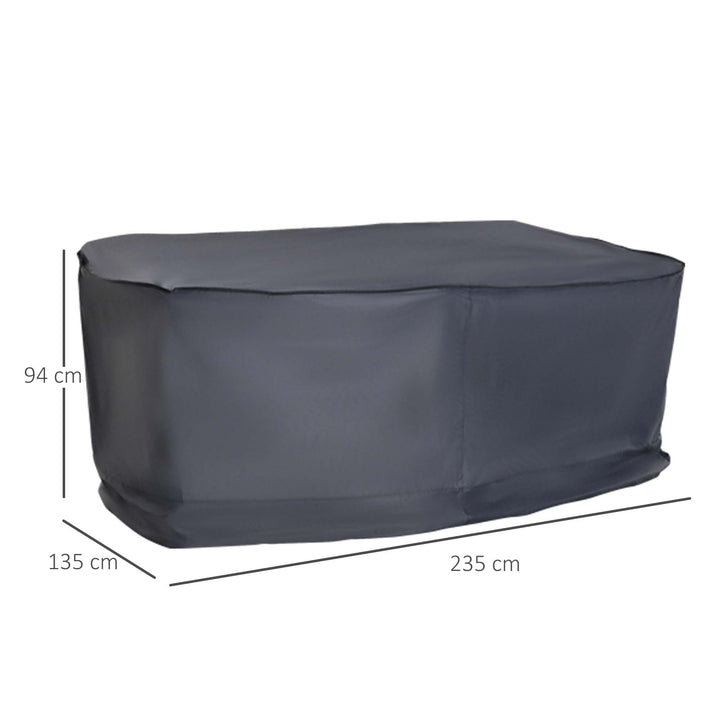 Garden Furniture Cover, Waterproof Windproof 420D Heavy Duty Oxford Fabric Rattan Furniture Cover, Rectangular Outdoor Table Chair Set Cover, 235 x 135 x 94cm