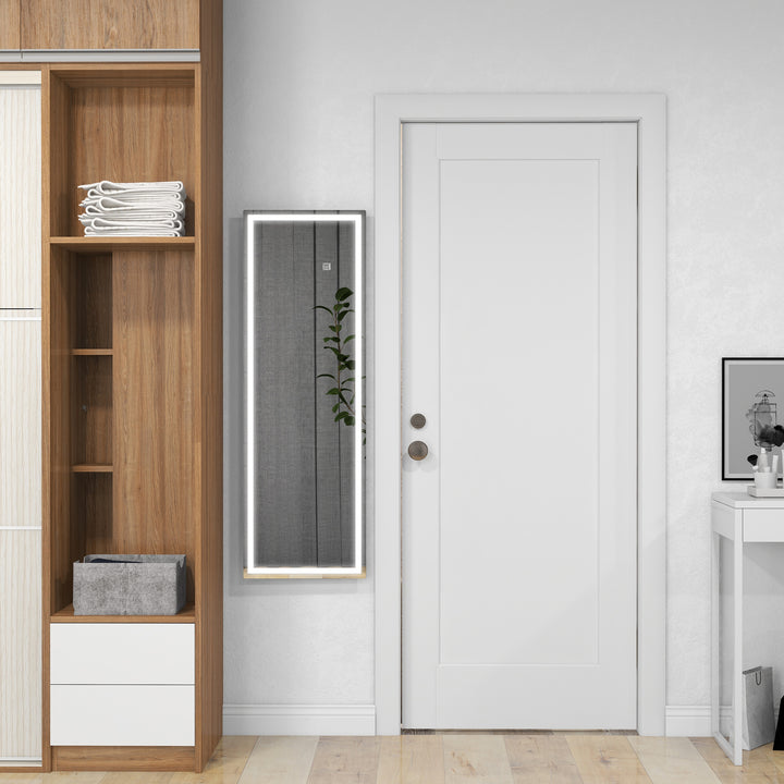 Dimming Full Length Mirror, 120 x 40cm Long Wall Mirror with 3 Colour LED, Smart Touch, Memory Function