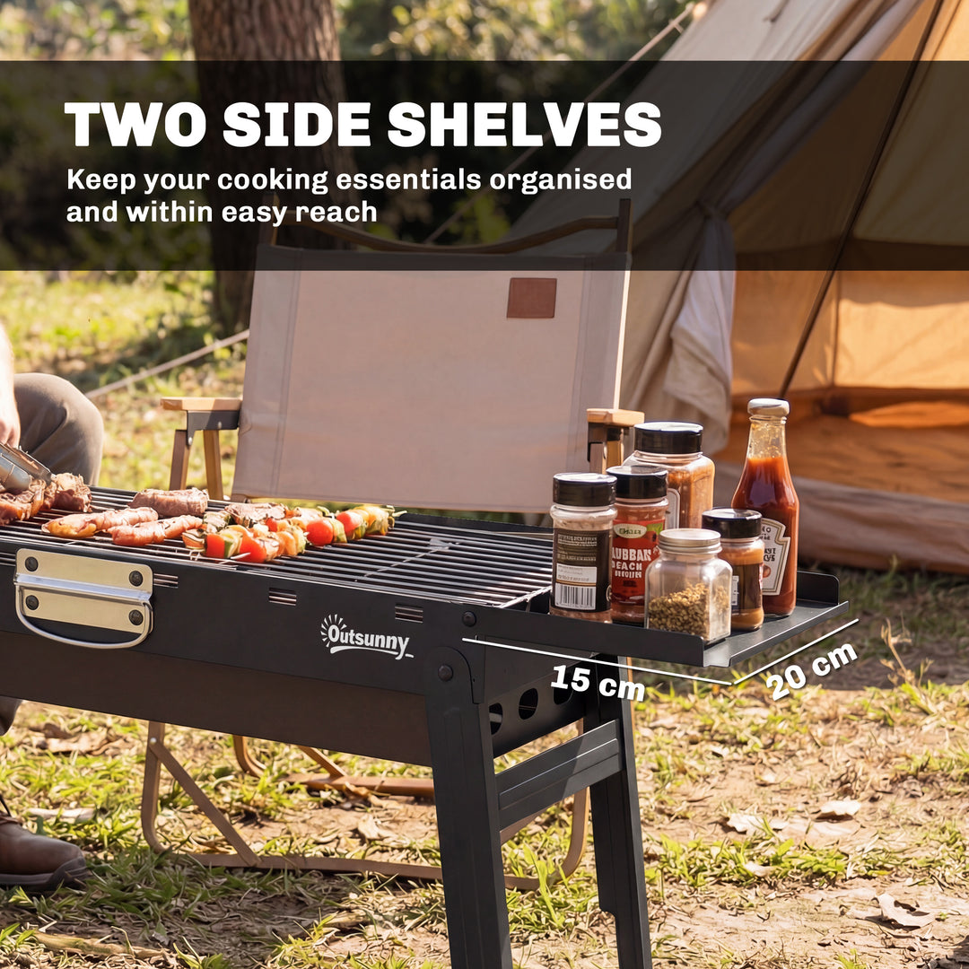 Portable BBQ Grill, Foldable Charcoal Grill for Camping and Picnics wi