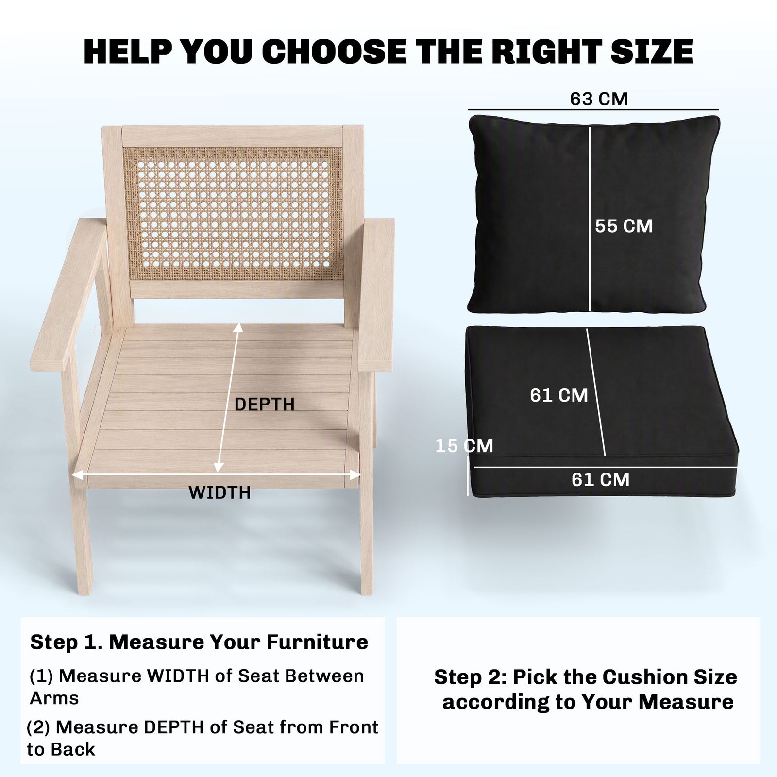 Outdoor Seat and Back Cushion Set Patio Deep Seating Chair Replacement