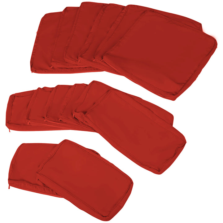 Set of 14 Outdoor Cushion Covers - Red