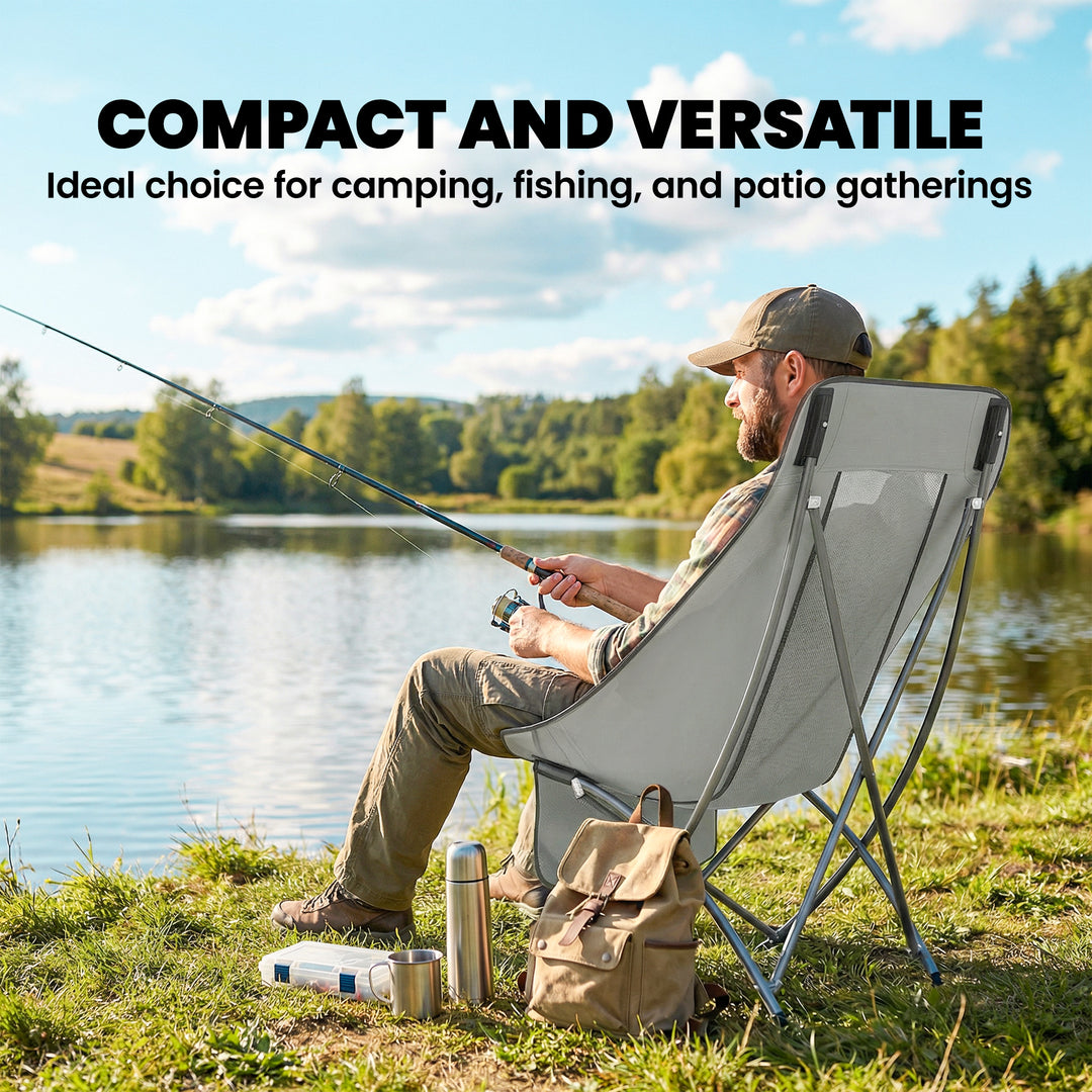 Camping Chair for Adults Heavy Duty Folding Camp Chair with Side Pocke
