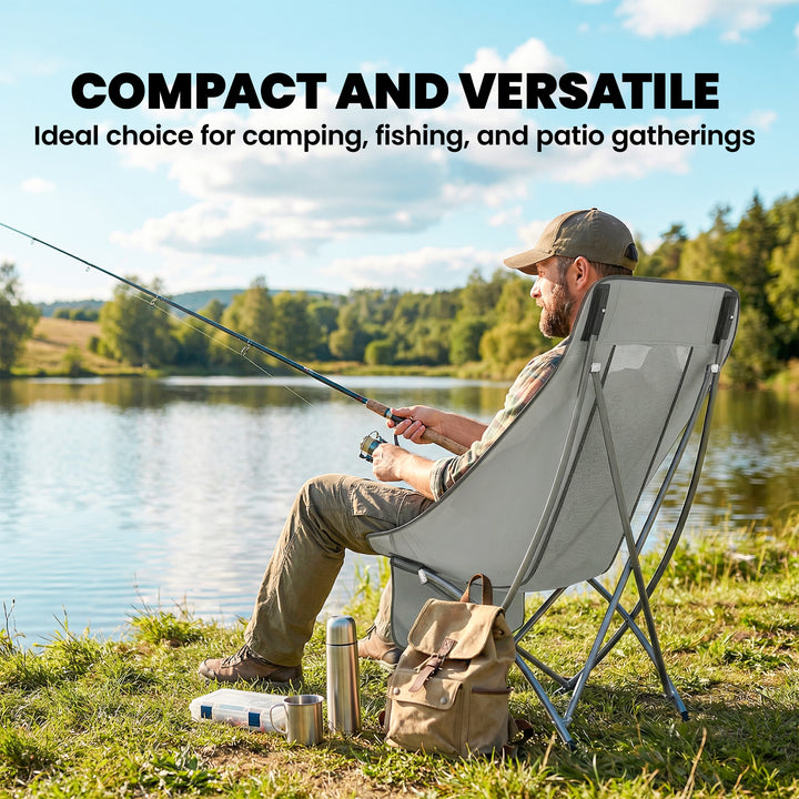 Camping Chair for Adults Heavy Duty Folding Camp Chair with Side Pocke