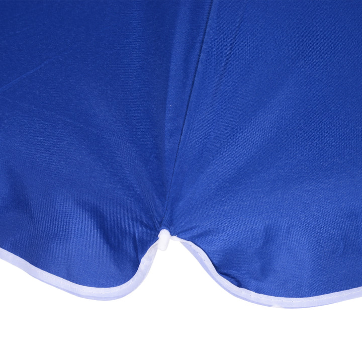 Outsunny 1.7m Beach Umbrella, Portable Parasol with Tilting Function, Carry Bag, Outdoor Sunshade Shelter with 8 Ribs, Blue