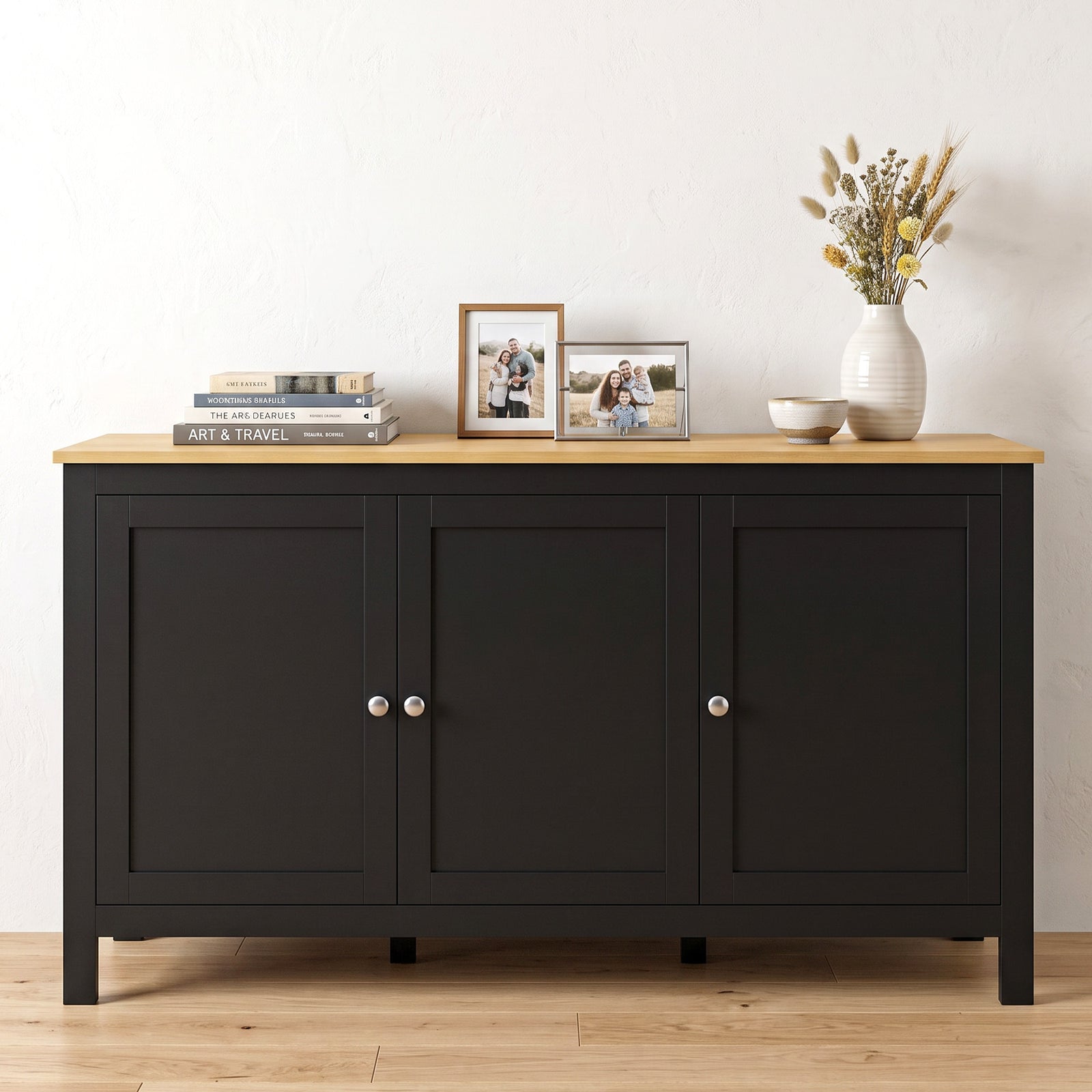 Sideboard, Buffet Cabinet with Doors and Adjustable Shelves for Living