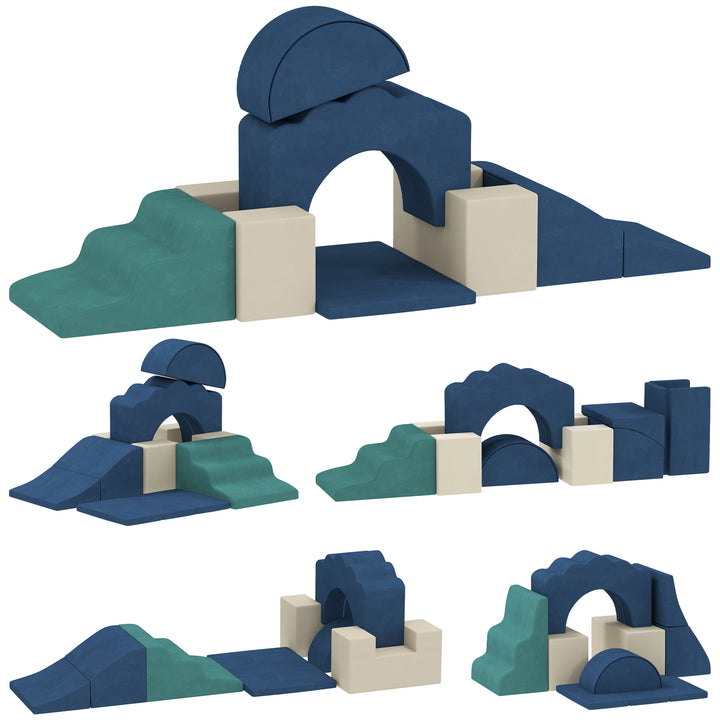 7 Piece Kids Soft Play Set with Detachable Cover, Baby Indoor Climb an