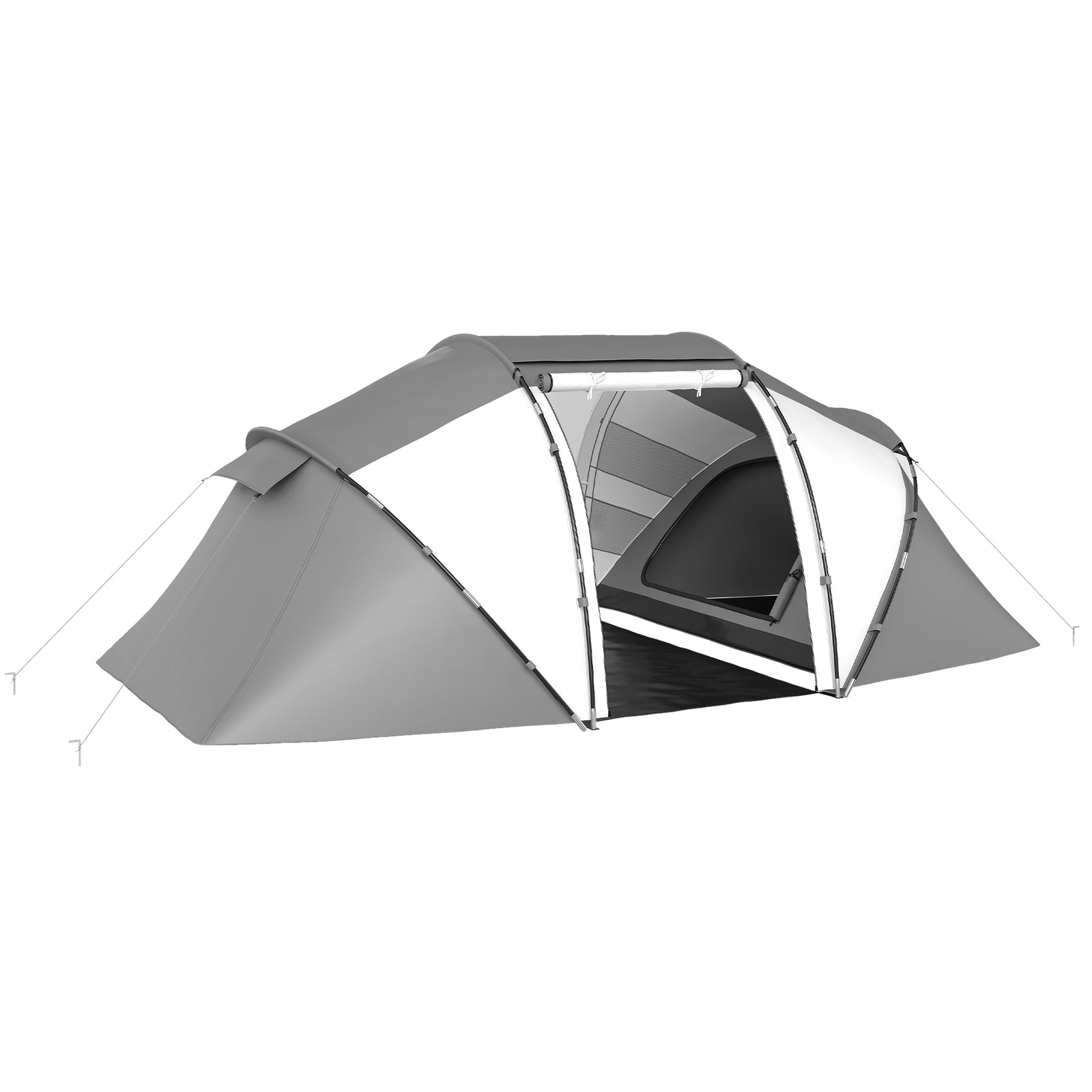 4-6 Man UV Protection Camping Tent - Charcoal Grey and White