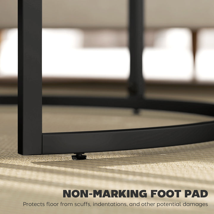 MCL Set of Two Marble-Effect Stacking Tables - Wood Grey