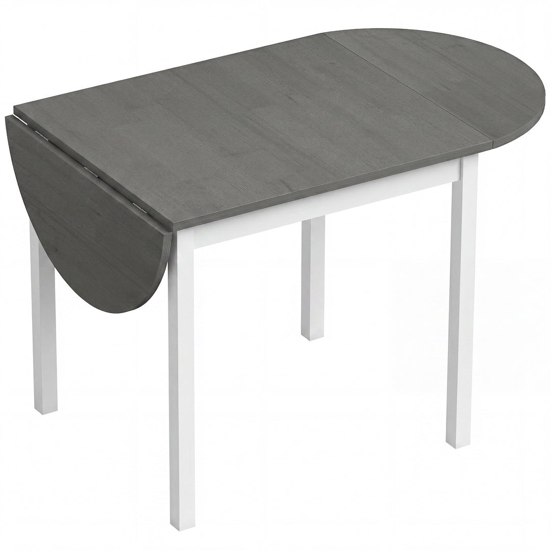 4-6 Person Wooden Drop-Leaf Table - Grey