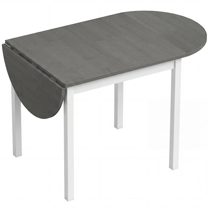 4-6 Person Wooden Drop-Leaf Table - Grey