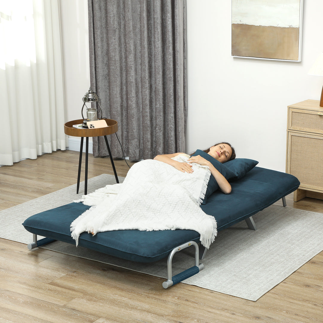 Two-Seater Click-Clack Sofa Bed - Navy Blue