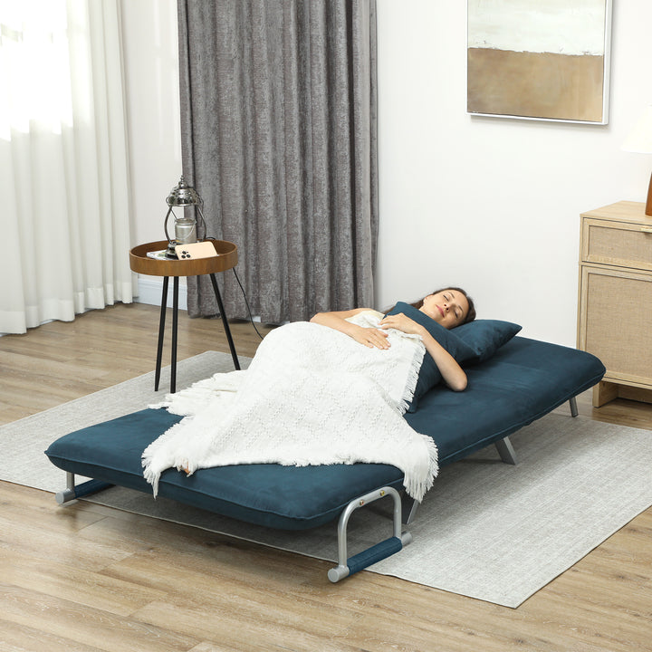 Two-Seater Click-Clack Sofa Bed - Navy Blue