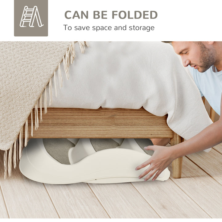 Foldable Pet Stairs Portable Dog Steps 3-Step Design with Non-slip Mats for High Beds, Sofas, 49 x 38 x 38 cm, Cream