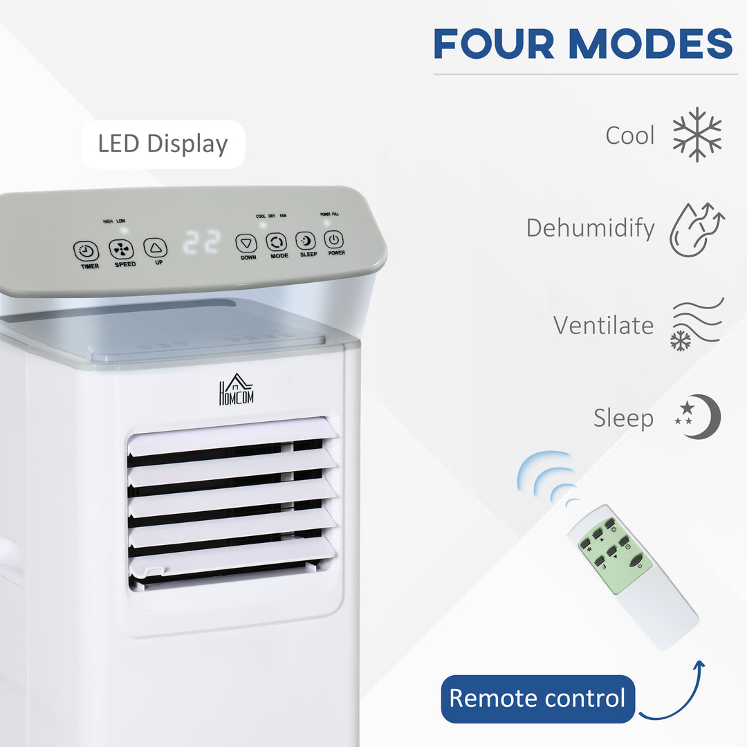 7000 BTU Air Conditioning Unit, 3-in-1 Portable Air Conditioner, Dehumidifier, Cooling Fan with 2 Speeds, 24H Timer, Remote Control, LED Display, Window Venting Kit, 15m²