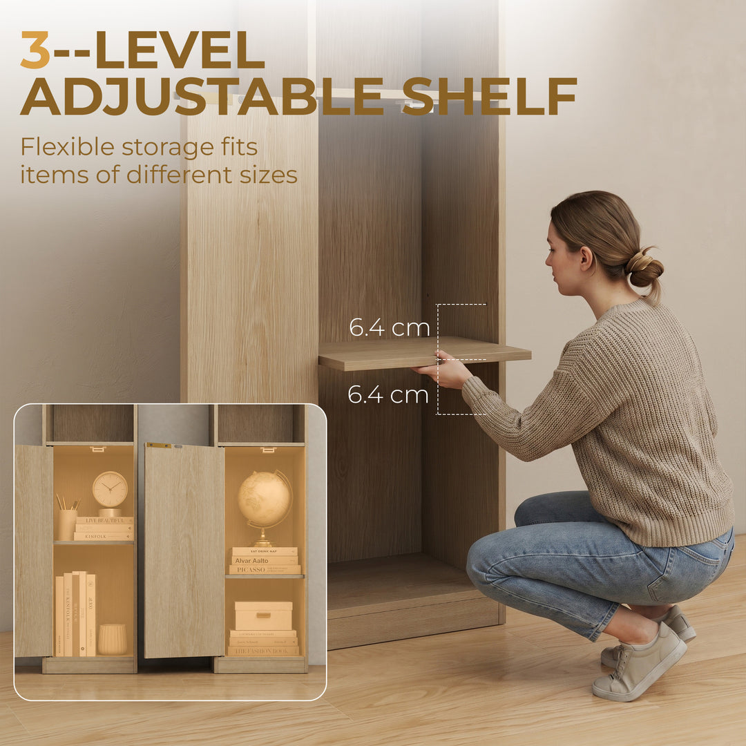 Bookcase Adjustable Shelf Bookshelf Anti-Tip Hardware 6-Tier Storage C