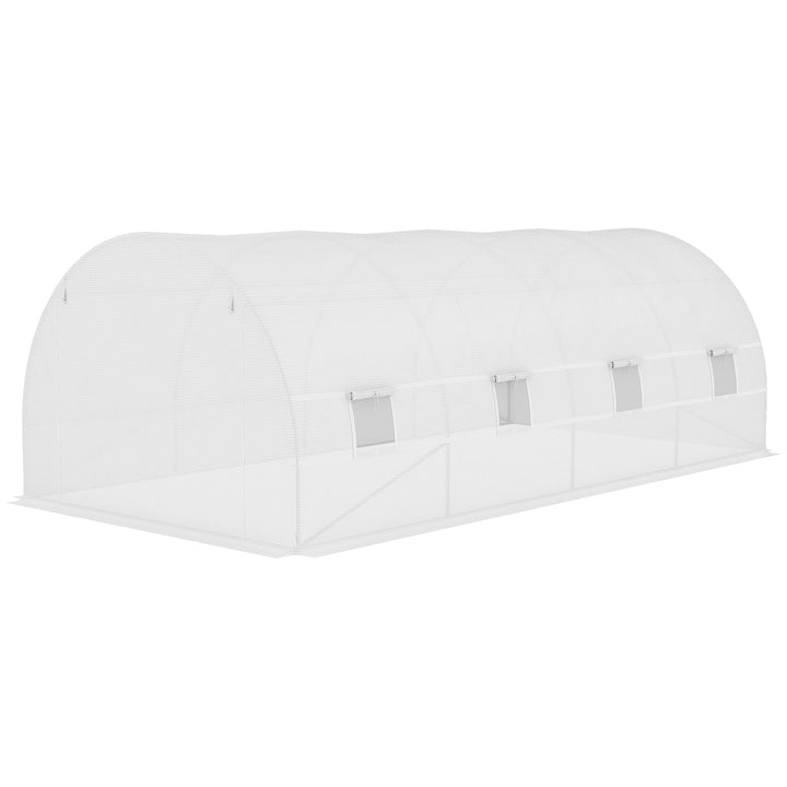 MCL Greenhouse Replacement Cover ONLY Winter Garden Plant PE Cover with Roll-up Windows Door, 6 x 3 x 2m White