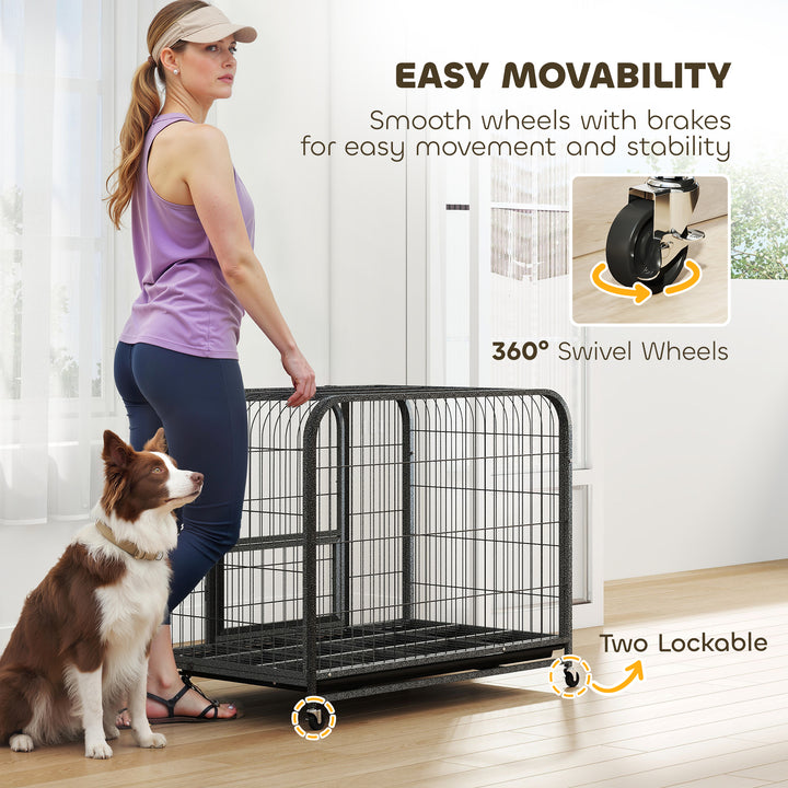 Heavy Duty Dog Crate,93 x 58 x 76 cm, Large Dog Cage for Small to Medi