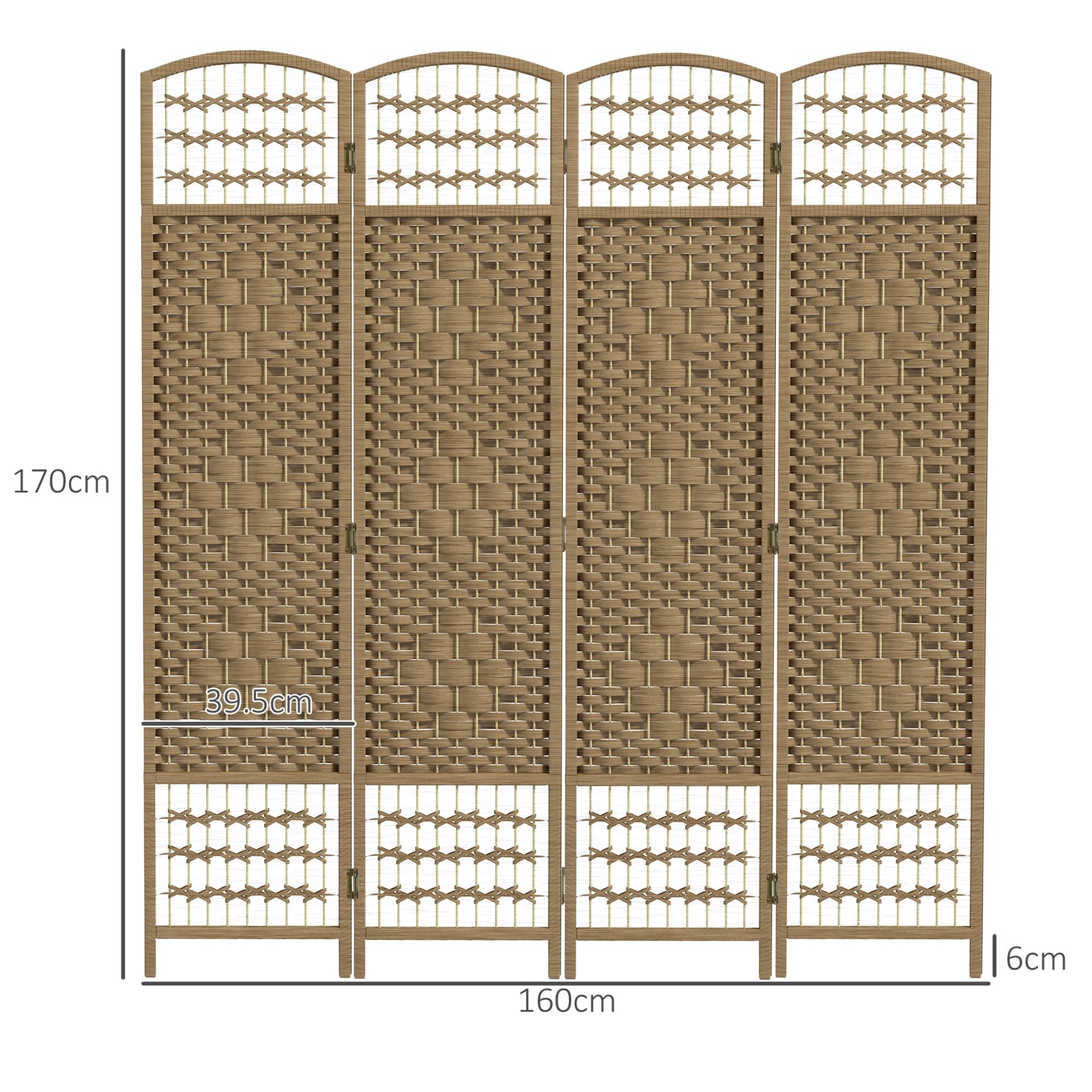 4 Panel Folding Room Divider, Privacy Screen, Paravent Partition Separ