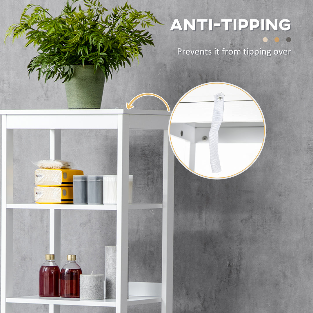 Tall Bathroom Cabinet Free Standing Slimline Cupboard Tallboy Unit Storage Organiser for Bathroom, Living Room, Kitchen